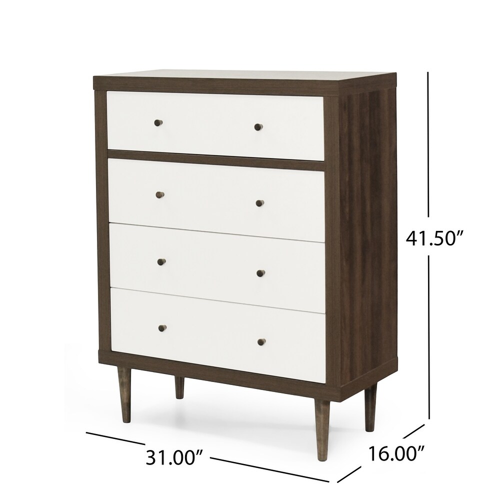 Nystrom 2 Piece 3 Drawer Chest and 4 Drawer Dresser Bedroom Set by Christopher Knight Home