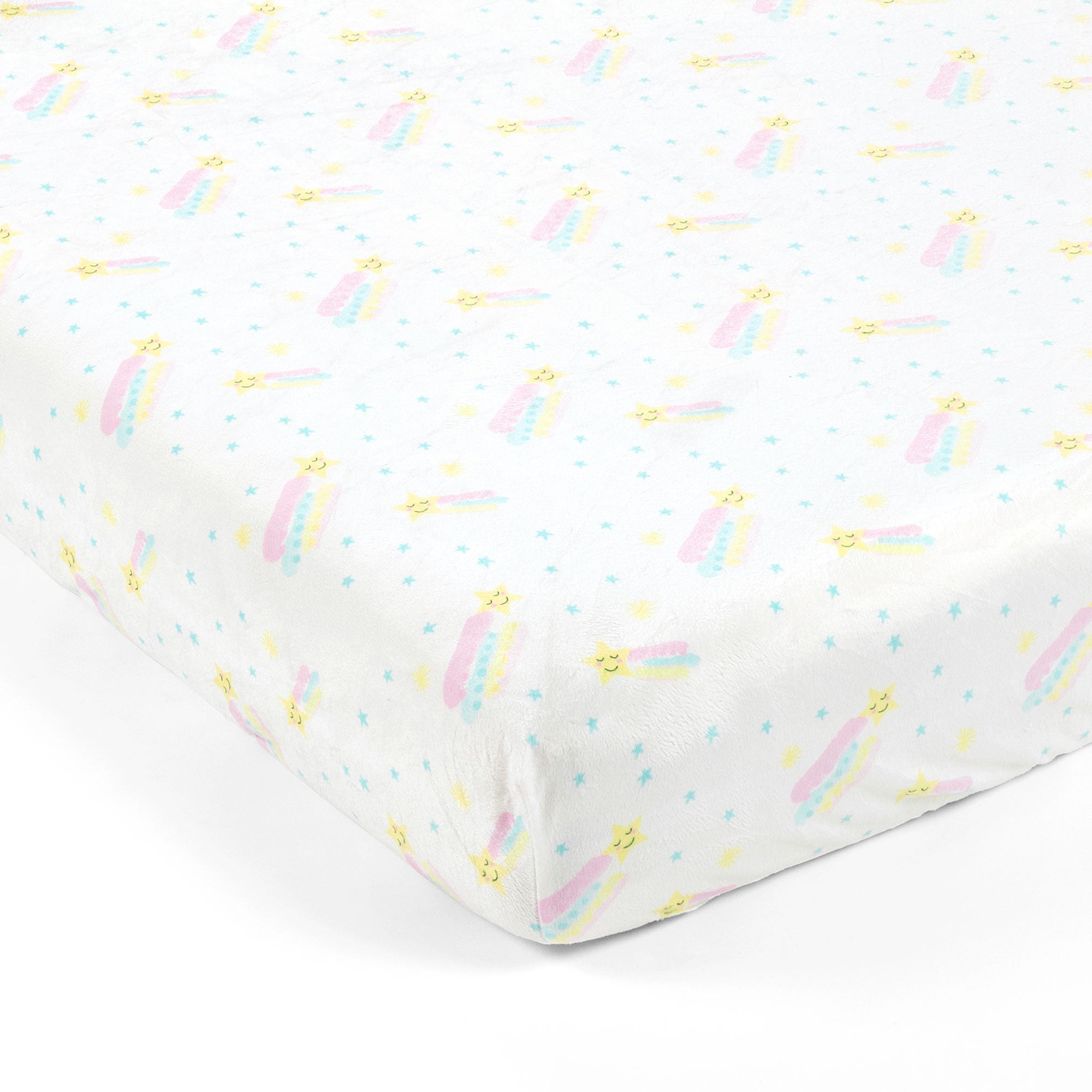 Sunshine Rainbow Shooting Stars Soft & Plush Fitted Crib Sheet