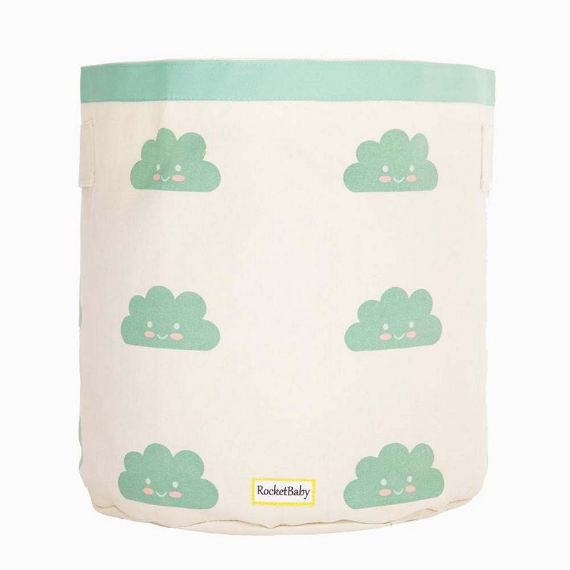 Cylindrical Cotton Canvas Storage Bin Fluffy the Cloud