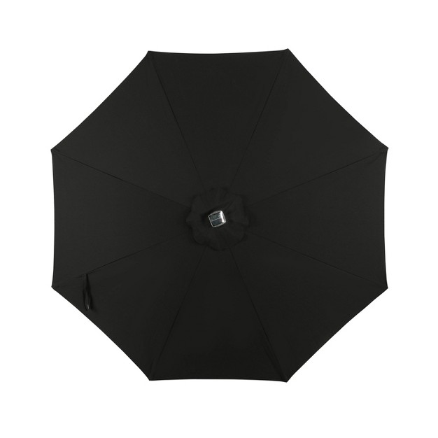 11 x27 X 11 x27 Calypso Ii Market Patio Umbrella With Solar Led Strip Lights Black Island Umbrella