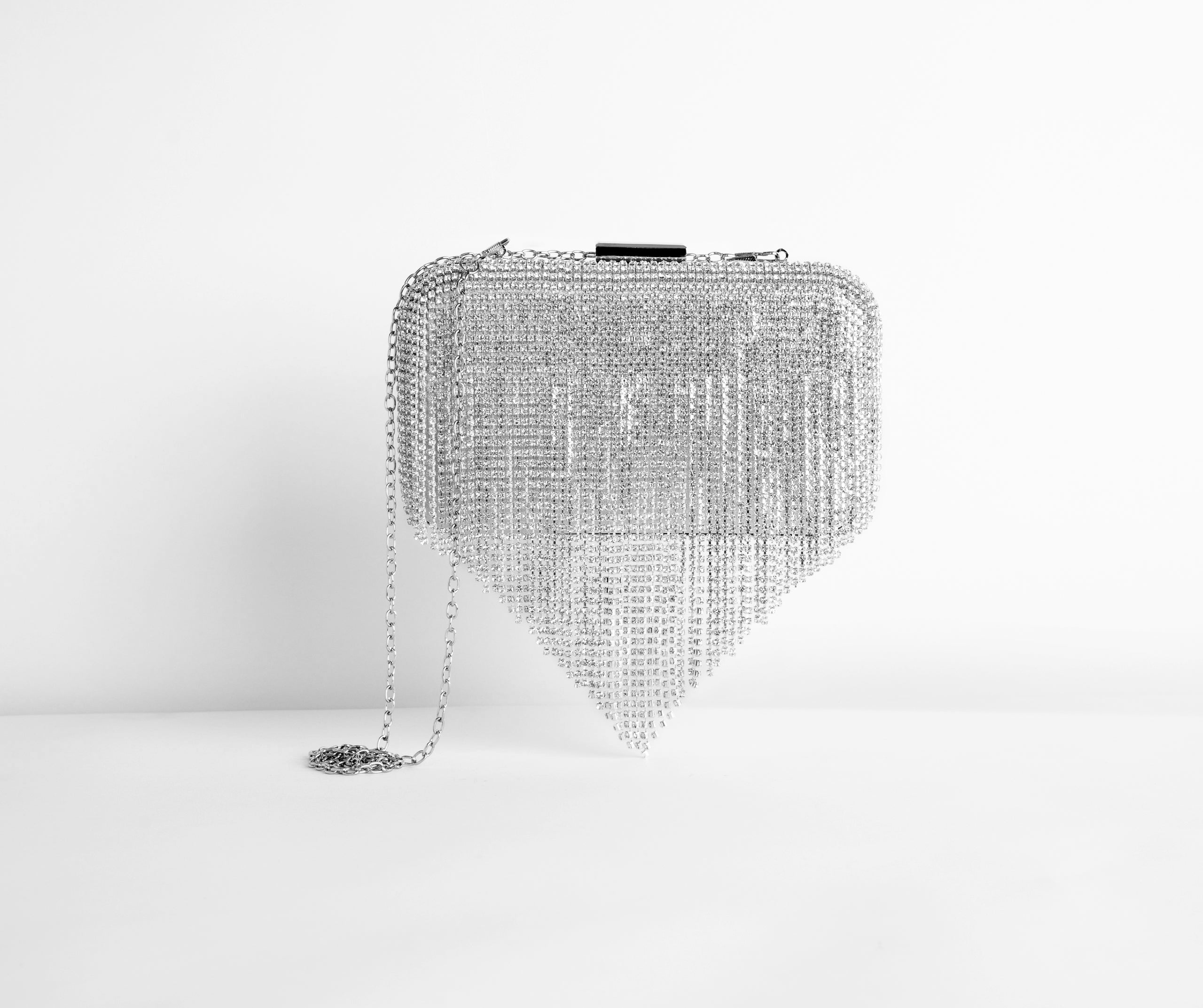 On The Fringe Rhinestone Clutch