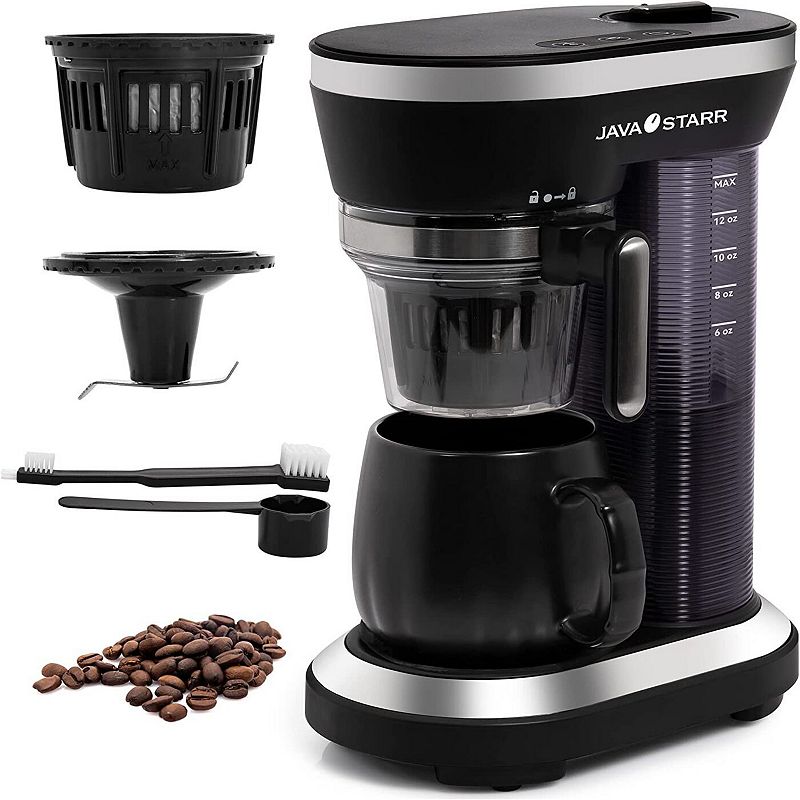 Bean to Cup Grind and Brew Coffee Maker， 2-in-1 One Cup Coffee Machine， Capacity 12-15 Oz