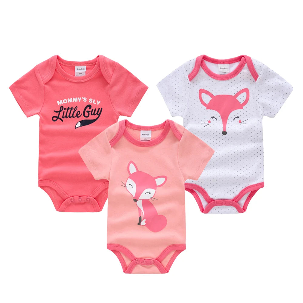 Kavkas Baby Girls Bodysuits 6 pcs/lot Summer Cotton Baby Clothes Short Sleeve Newborn body bebe 0-3 months Infant Clothing