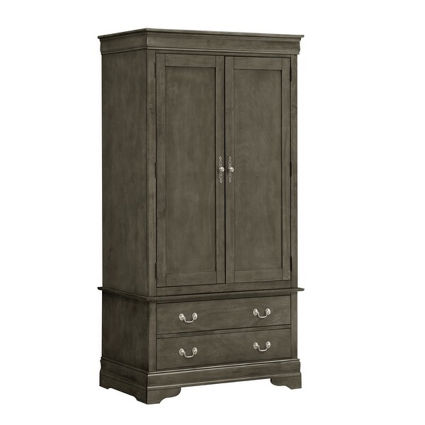 LYKE Home Anabelle Gray Armoire - 78