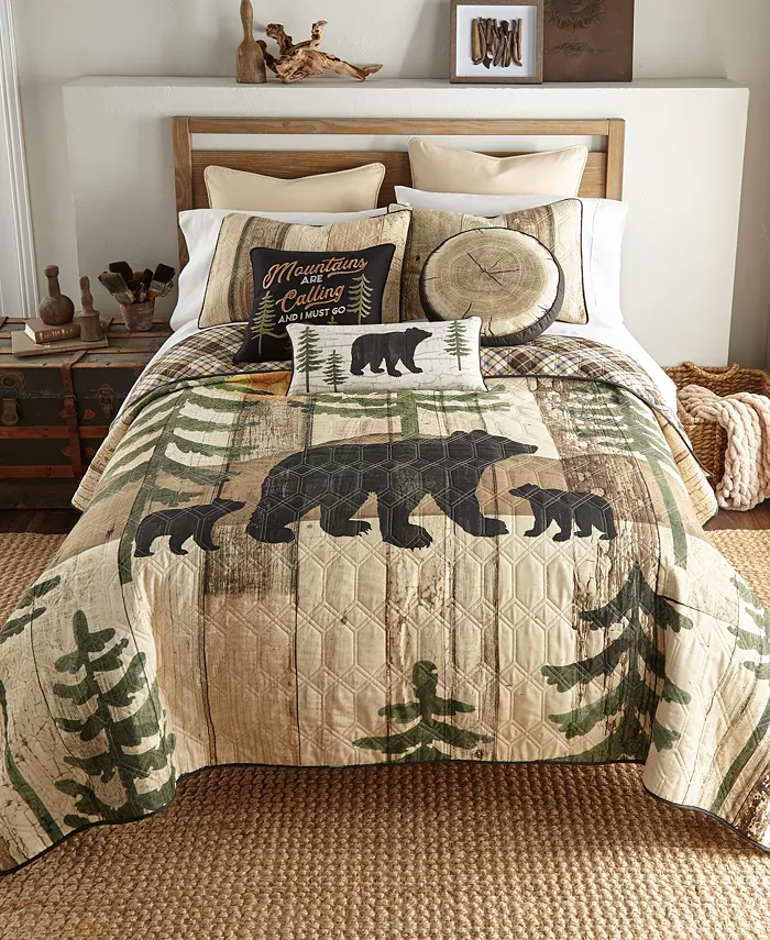 Donna Sharp Painted Bear Mountain Decorative Pillow， 18