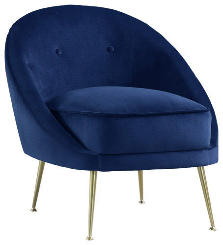 Olivia Velour Accent Chair   Midcentury   Armchairs And Accent Chairs   by Best Master Furniture  Houzz