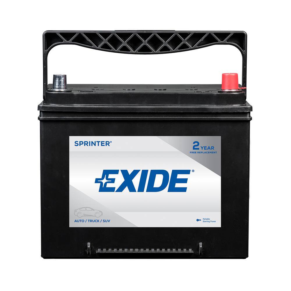 Exide SPRINTER 12 volts Lead Acid 6-Cell 24F Group Size 600 Cold Cranking Amps (BCI) Auto Battery S24F