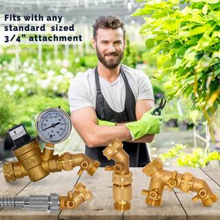 Morvat 45-Degree Solid Brass Garden Hose Elbow Connector with OnOff Shutoff Valve MOR-BELBOW-1-A