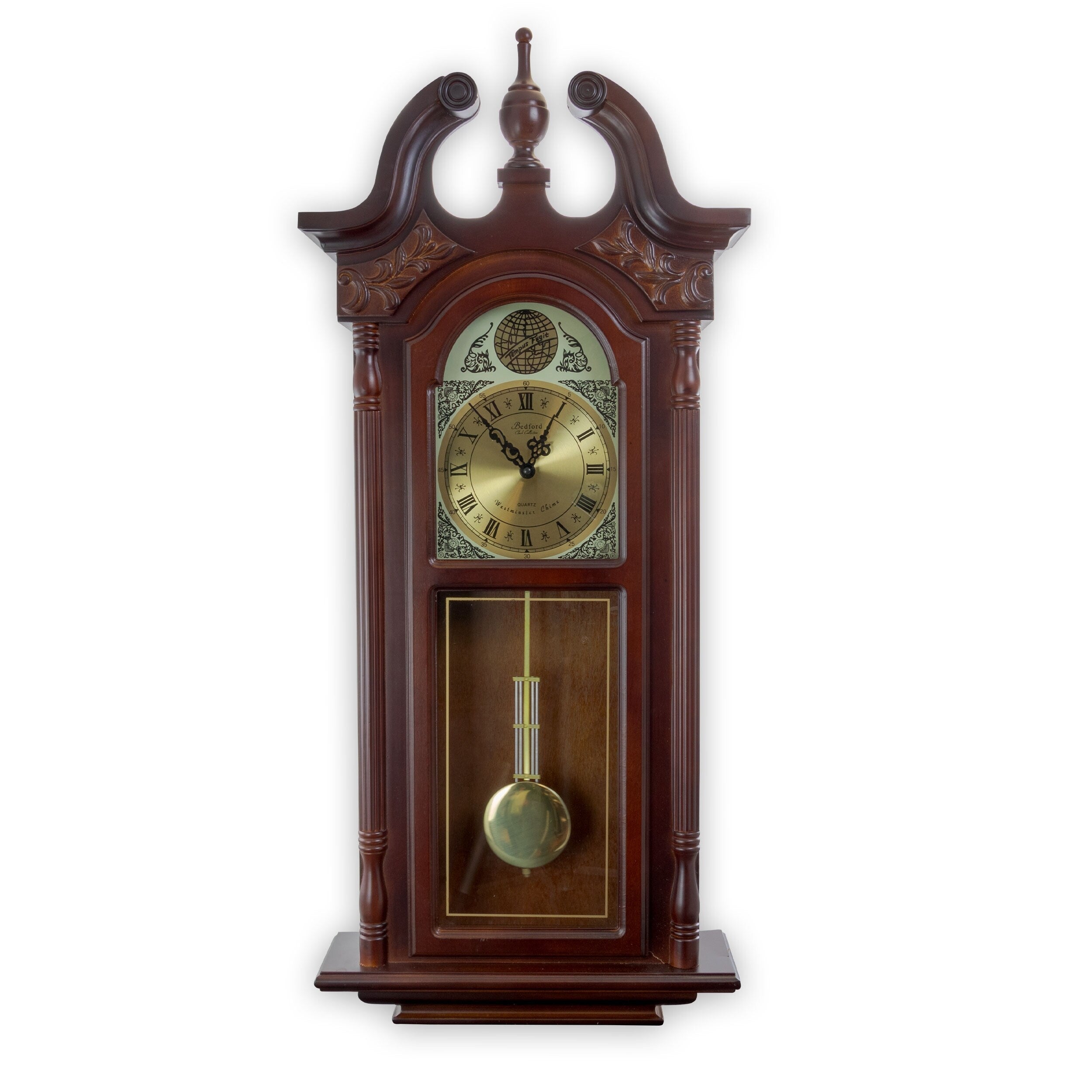 Bedford Clock Collection  38" Classic Colonial Chiming Wall Clock