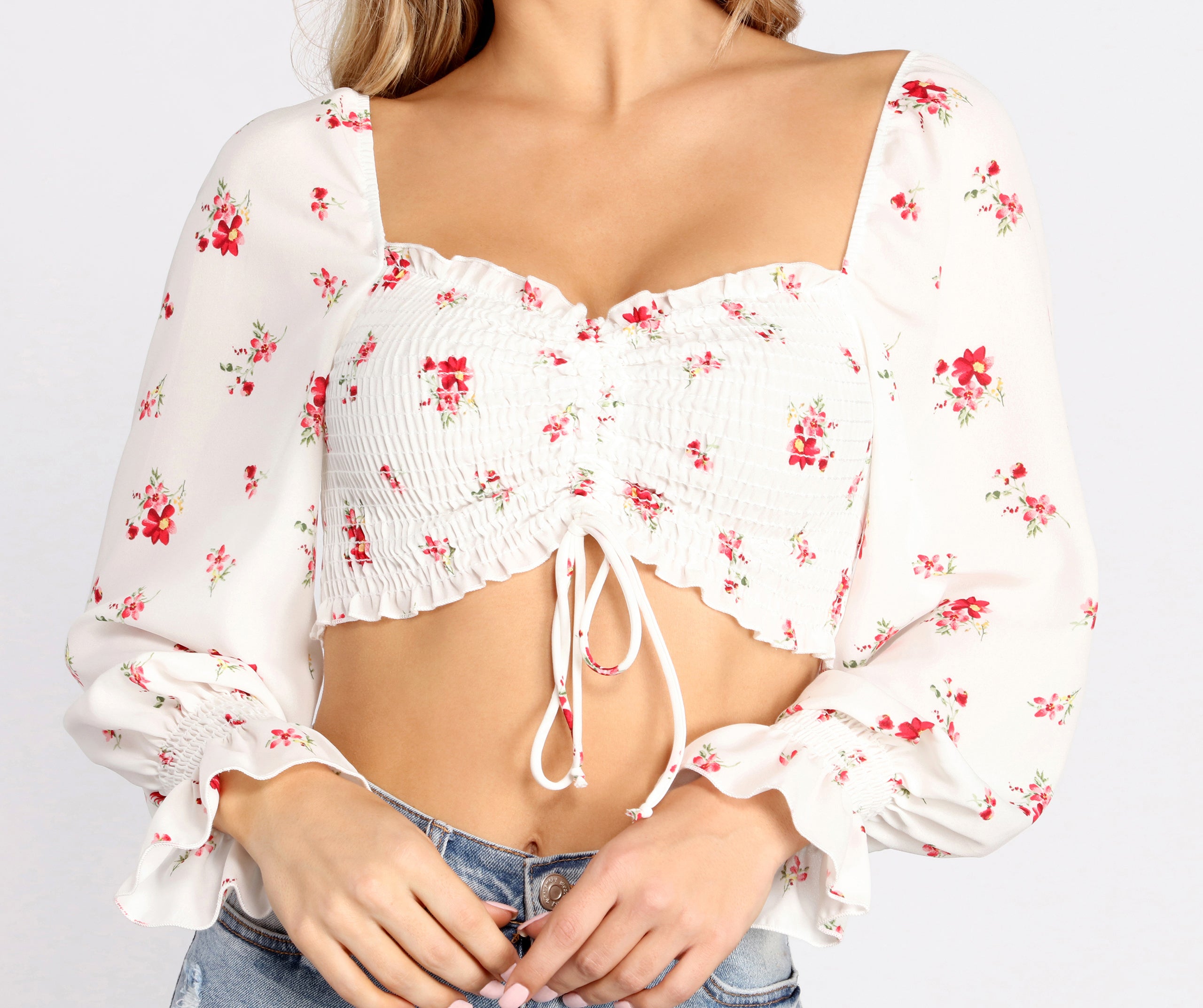 Drawn to Florals Crop Top