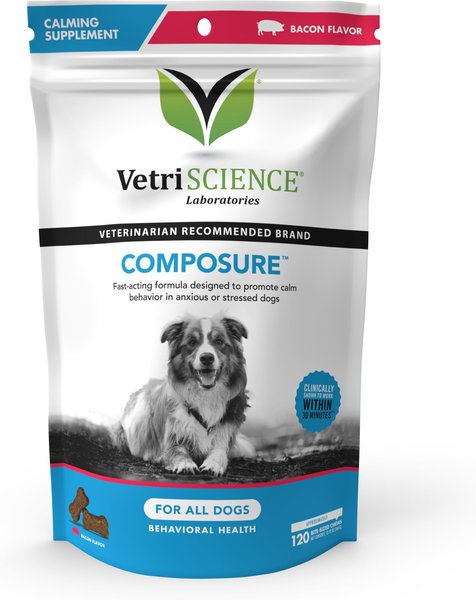 VetriScience Composure Bacon Flavored Chews Calming Supplement for Dogs