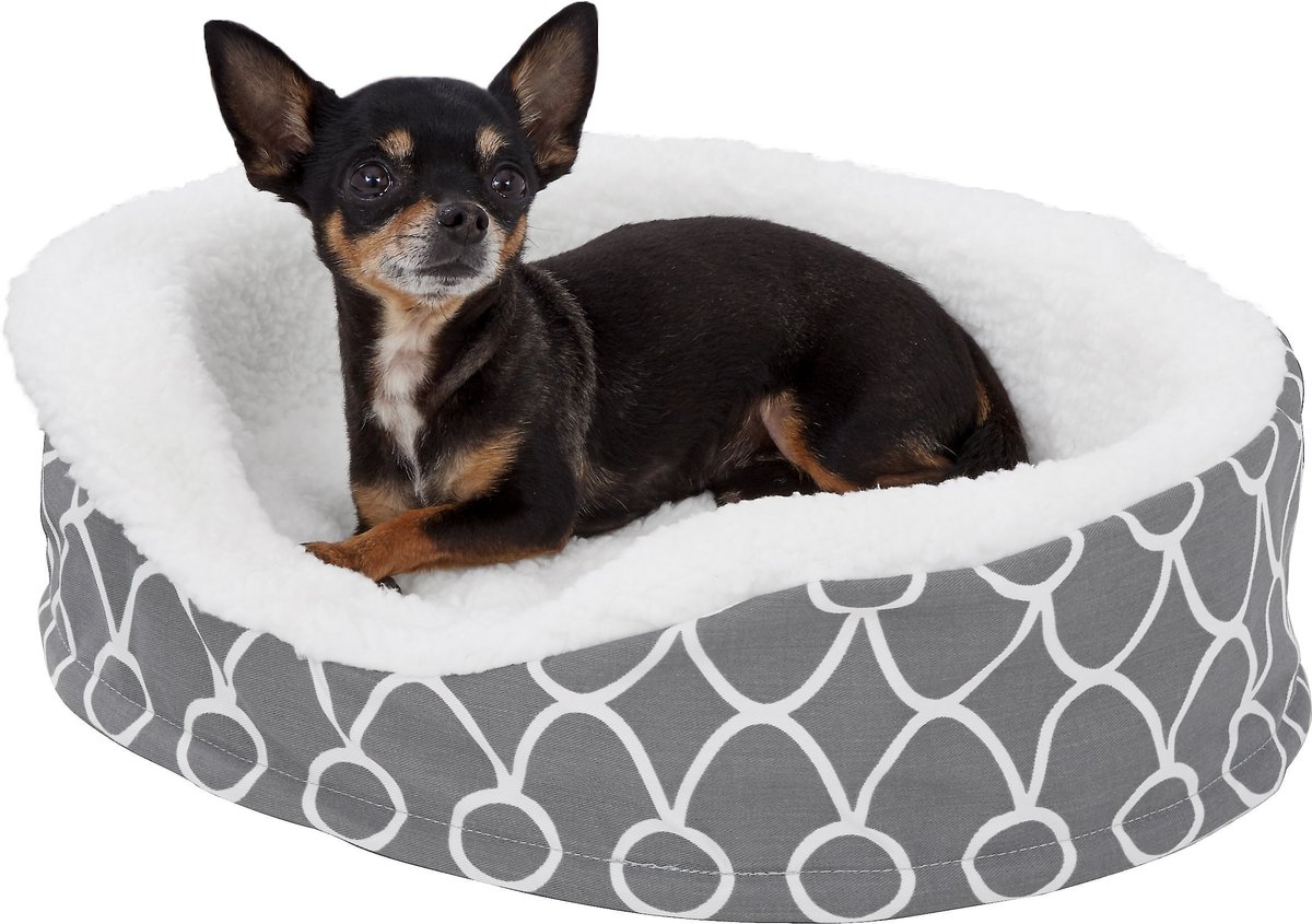 MidWest QuietTime Defender Orthopedic Bolster Cat and Dog Bed w/Removable Cover， Gray