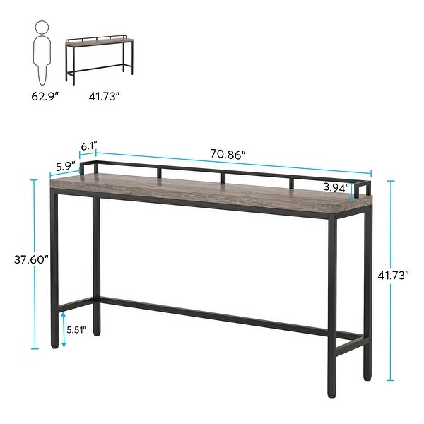 Console Table Behind Sofa Couch， 70.9 inch Long Narrow Entry Table