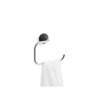 KOHLER Tone Towel Ring in Polished Chrome with Matte Black 27428-CBL