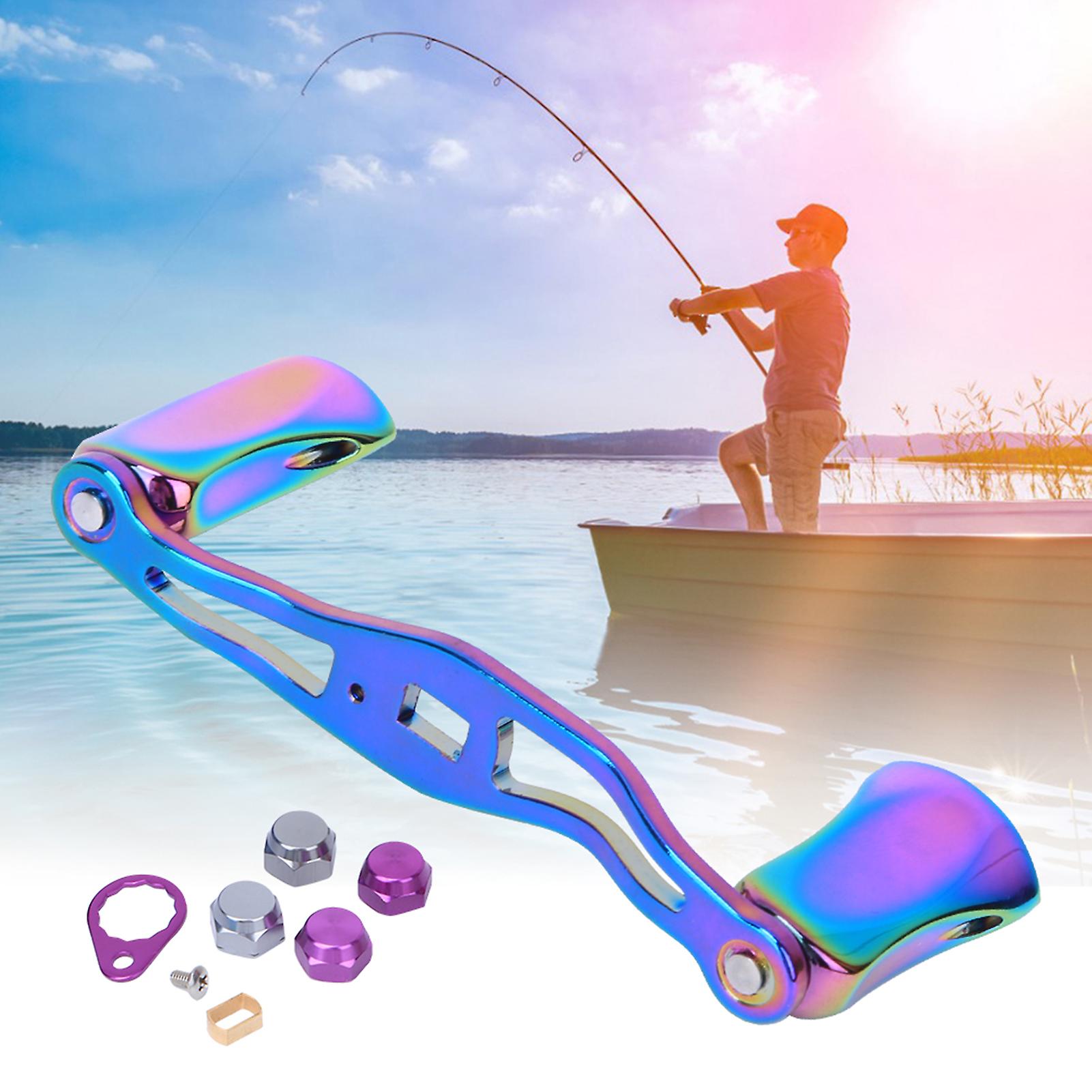 Metal Colorful Fishing Baitcasting Wheel Rocker Arm Modification Power Knob Reel Handle Accessoriescolorful Set