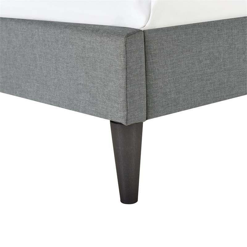 Vertically Channeled King Upholstered Platform Bed in Gray