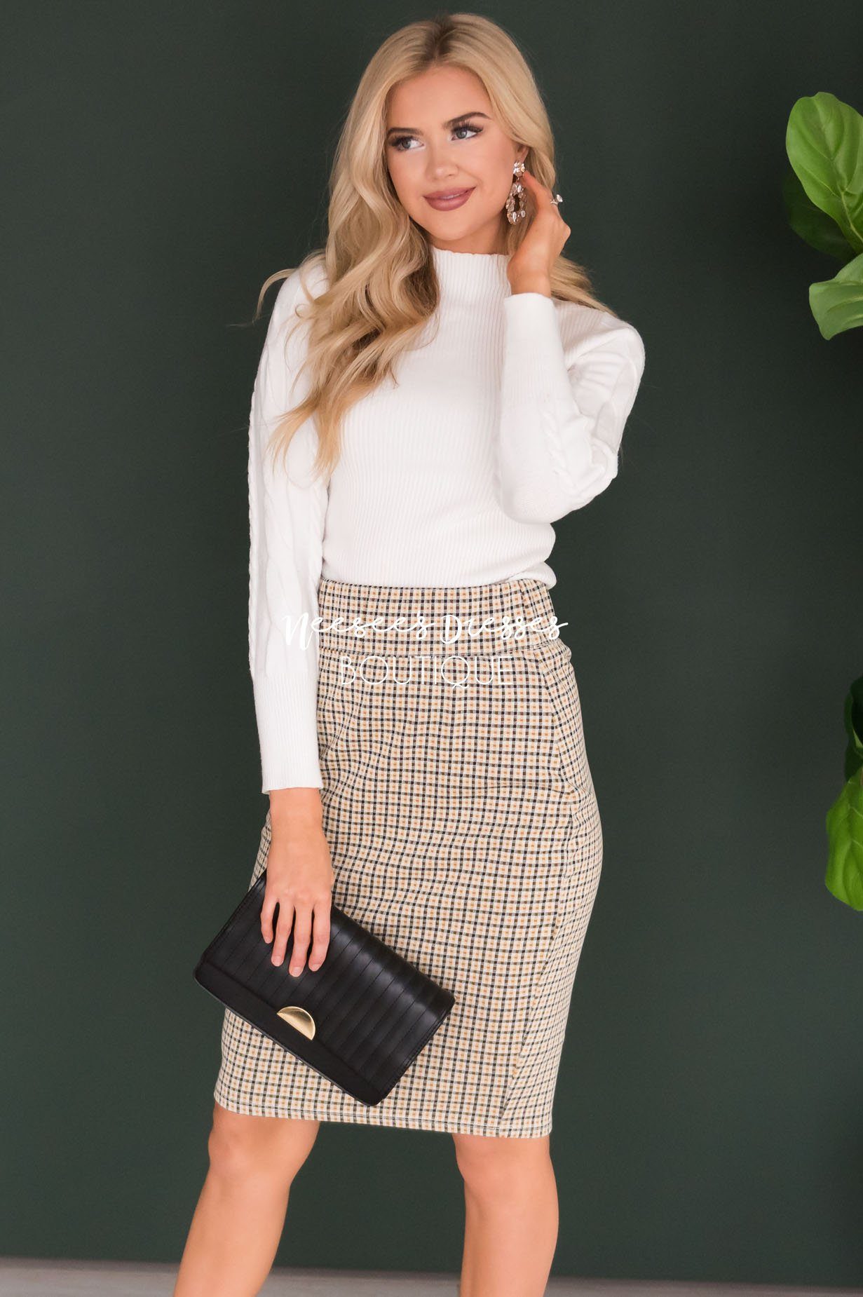 Made For More Plaid Pencil Skirt