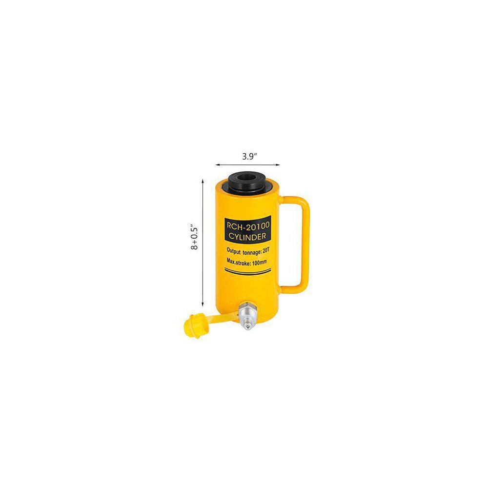 VEVOR 20-Ton Hydraulic Cylinder Jack Hollow Single Acting Hydraulic Jack 4 in. Hydraulic Lifting Cylinders QJD20T100MMKXYY01V0