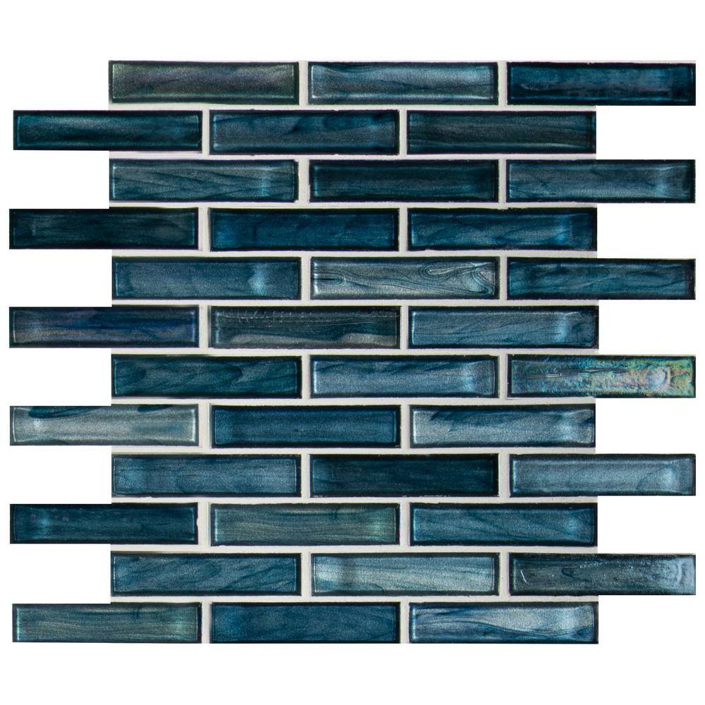 MSI Oasis Blast 12 in. x 12 in. Glossy Glass Patterned Look Wall Tile (15 sq. ft.Case) GLSBRK-OABLA6MM