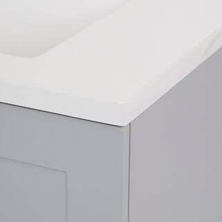 Glacier Bay 30.2 in. W x 18.8 in. D x 32.9 in. H Freestanding Bath Vanity in Pearl Gray with White Cultured Marble Top GB30P2-PG