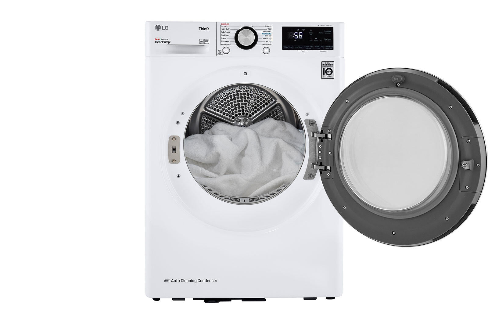 Lg DLHC1455W 4.2 Cu.Ft. Smart Wi-Fi Enabled Compact Front Load Dryer With Dual Inverter Heatpump™ Technology