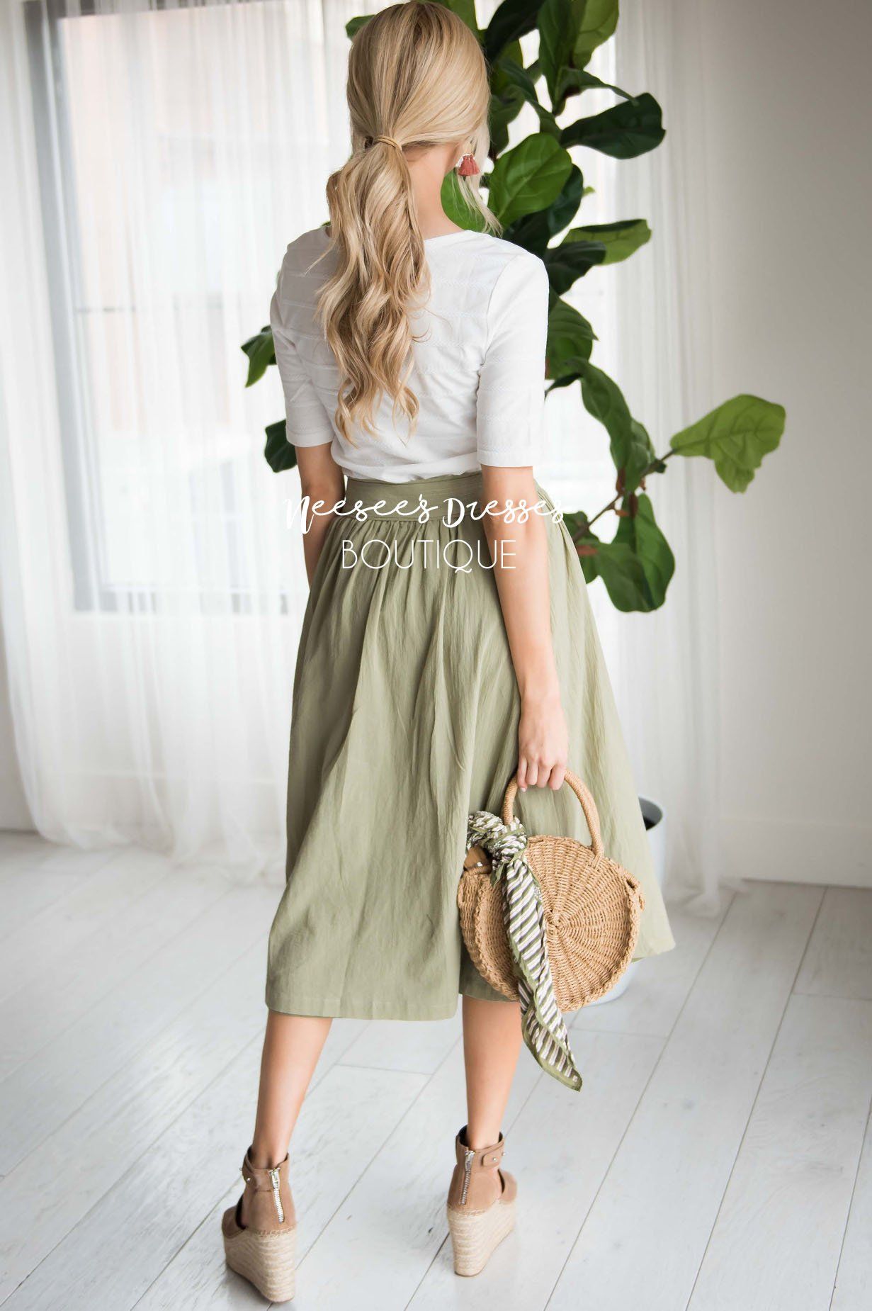 Oh Happy Days Button Skirt