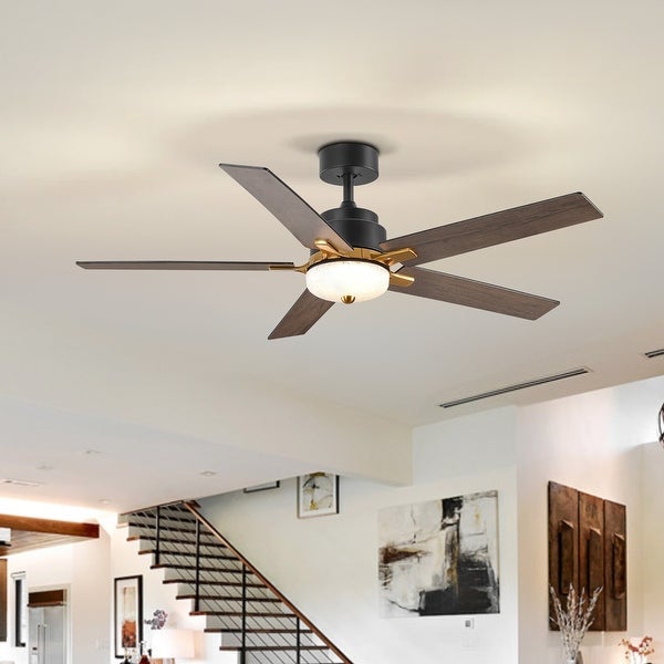 5 Reversible Blade 6-Speed Ceiling Fan with LED Lighting Remote - 52 inch Shopping - The Best Deals on Ceiling Fans | 41659439