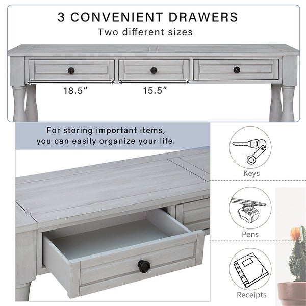 Console Table Extra-thick Sofa Table with DrawersandShelf for Entryway