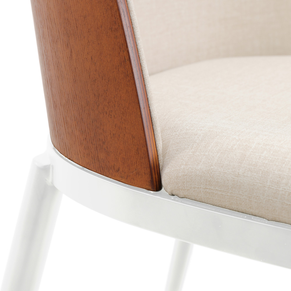 LeisureMod Tule Dining Chair with White Frame Set of 4   Midcentury   Dining Chairs   by LeisureMod  Houzz