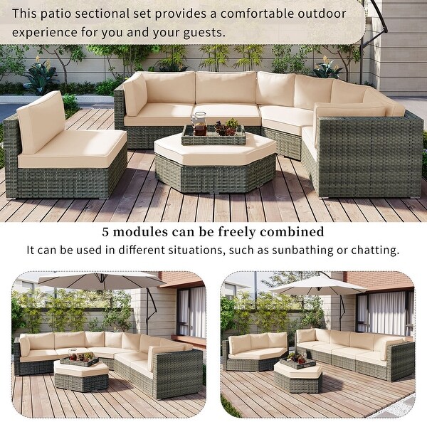 6Piece Rattan Patio Conversation Set