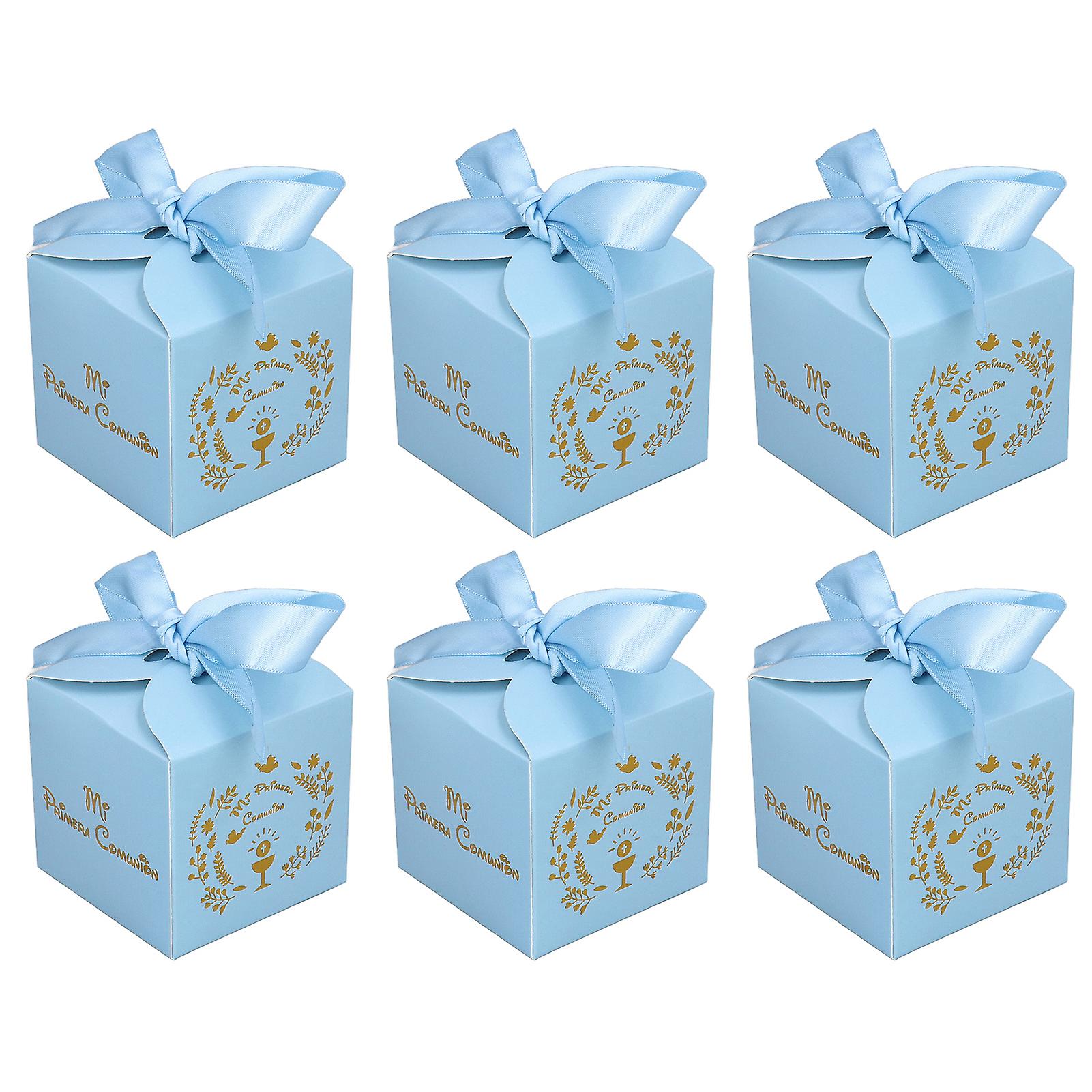 50pcs Favor Boxes Paper Decorative Harmless Small Candy Gift Box For Party Weddingblue