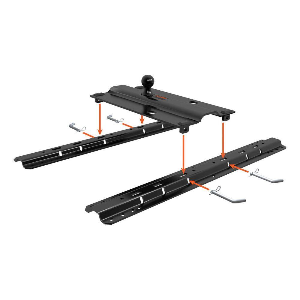 CURT Bent Plate 5th Wheel Rail Gooseneck Hitch with Ball Offset 3