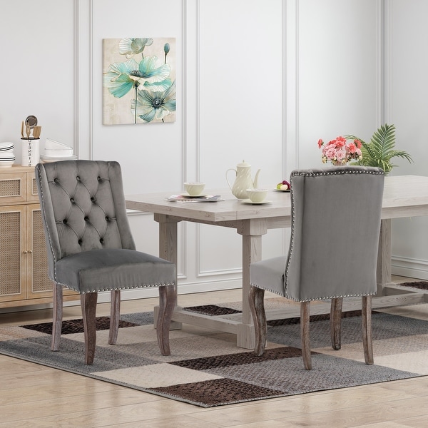 Upholstered Wingback Dining Chair Set of 2