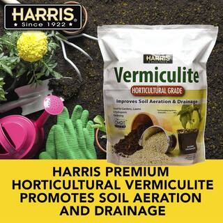 Harris 8 Qt. Premium Horticultural Vermiculite for Indoor Plants and 4 Qt. Worm Castings Premium Soil Conditioner VERM-WORM