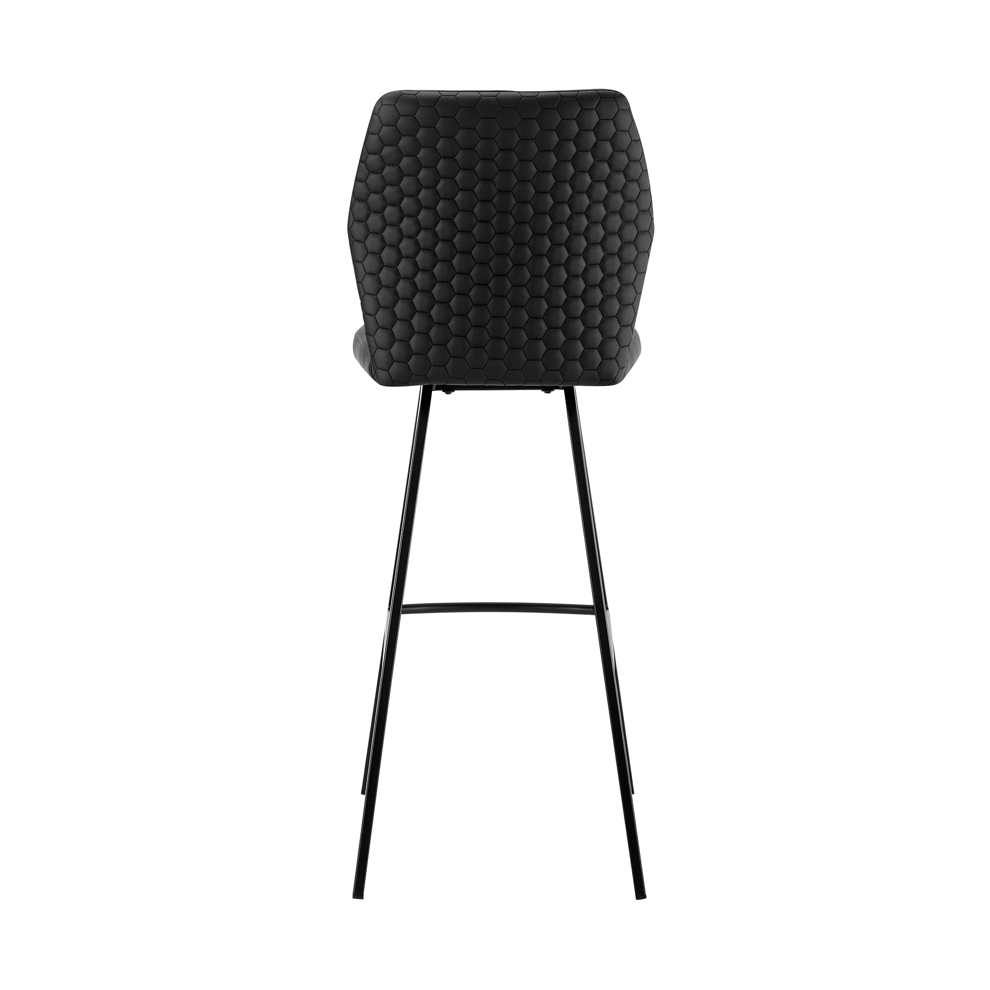 Tandy Black Faux Leather and Black Metal 30 Bar Stool