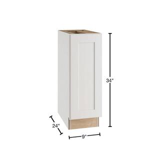 Home Decorators Collection Newport Assembled 9x34.5x24 in Plywood Shaker Base Pullout Pantry Kitchen Cabinet in Painted Pacific White BPPO9-NPW