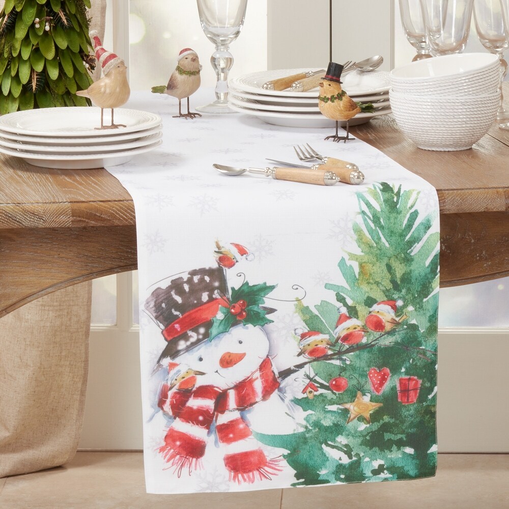 Table Runner With Snowman Design