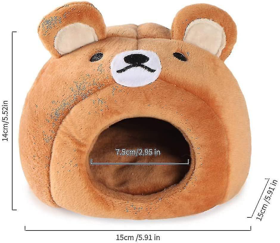 Hamster Bed Houses And  Outs Warm Cotton Nest Cave For Small Pet Animals Cage Habitat Decor (brown B