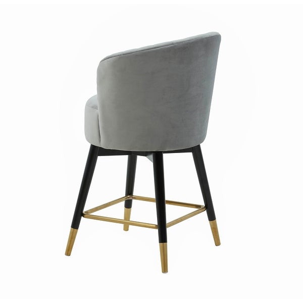 Liana Grey Velvet Swivel Stool by Inspire Me! Home Decor