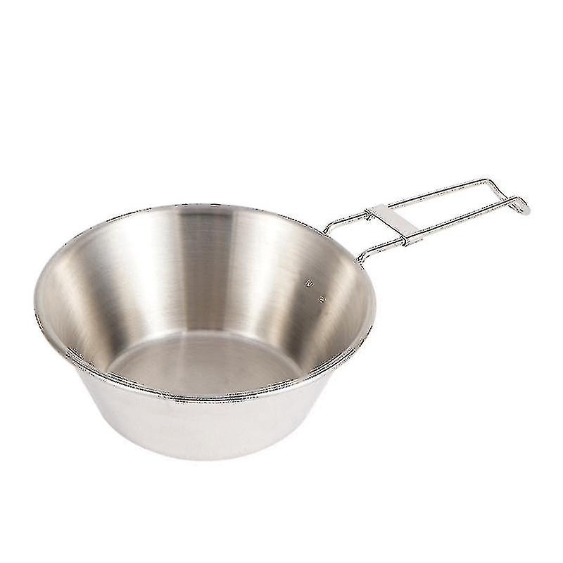 Camping Cookware Stainless Steel Pan Bowl， 1 Piece， 300ml Outdoor 304 Stainless Steel Folding Bowl Picnic Rice Bowl Barbecue Folding Cup Mountaineerin