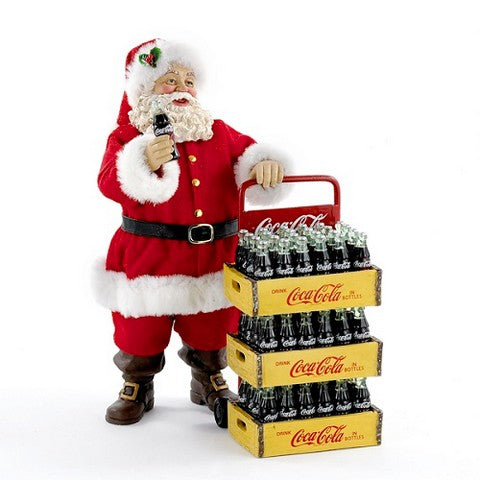 10.5 Coca-Cola Santa With Delivery Cart Ornament