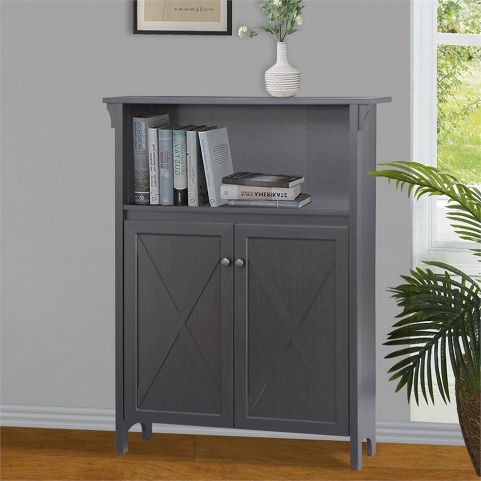 Saint Birch Hawksbury Open Shelf Farmhouse Wood Storage Cabinet in Espresso   Transitional   Accent Chests And Cabinets   by Homesquare  Houzz