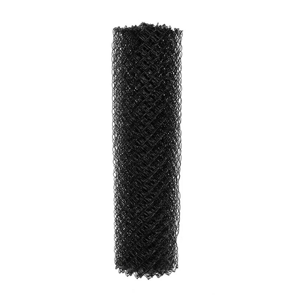 ALEKO 4 ft. x 50 ft. 9.5-Gauge Galvanized Steel Black Chain Link Fabric CLFB9.5G4X50-HD