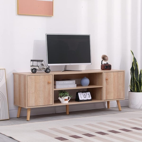 Wood TV Stand Cabinet for TVs up to 50