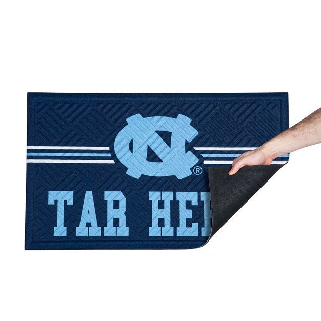 Evergreen Ncaa North Carolina Tar Heels Embossed Mat Cross Hatch Indoor And Outdoor Doormat