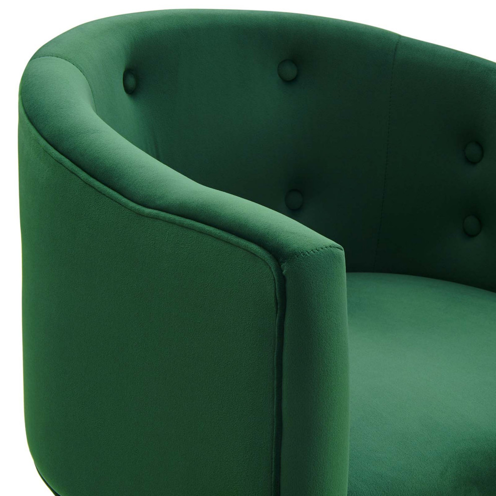 Savour Tufted Performance Velvet Accent Chairs Set of 2 Emerald   Midcentury   Dining Chairs   by ShopFreely  Houzz