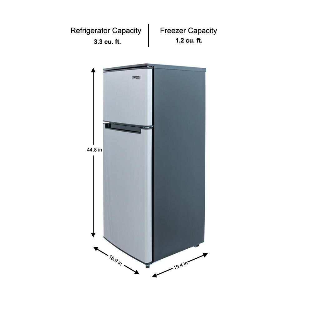 Magic Chef 4.5 cu. ft. 2 Door Mini Fridge in Stainless Look with Freezer HMDR450SE