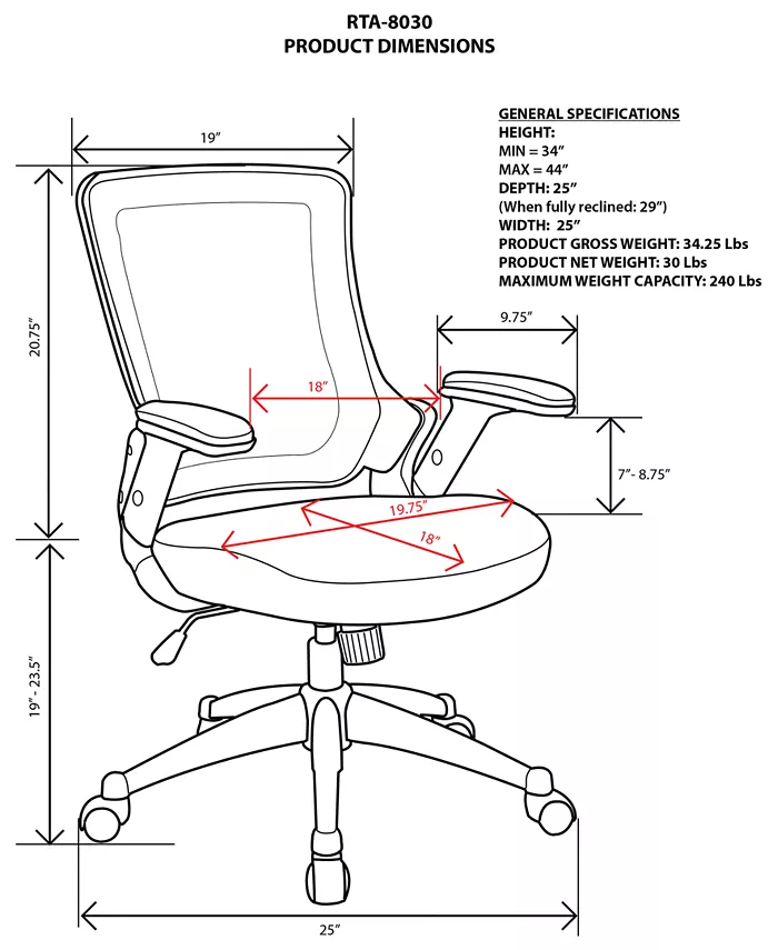 RTA Products Techni Mobili Office Chair