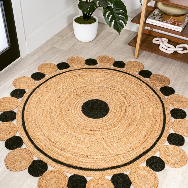 Aurora Two tone Jute Hippy Circle Medallion Jonathan Y