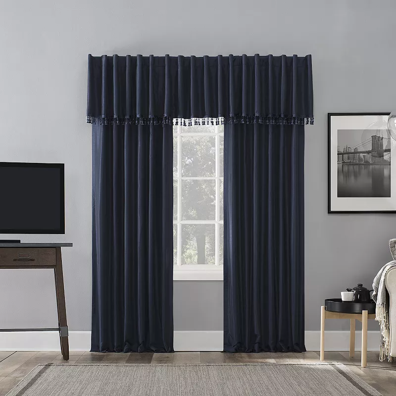 Sun Zero Evelina 100% Blackout Faux Dupioni Silk Back Tab Window Curtain